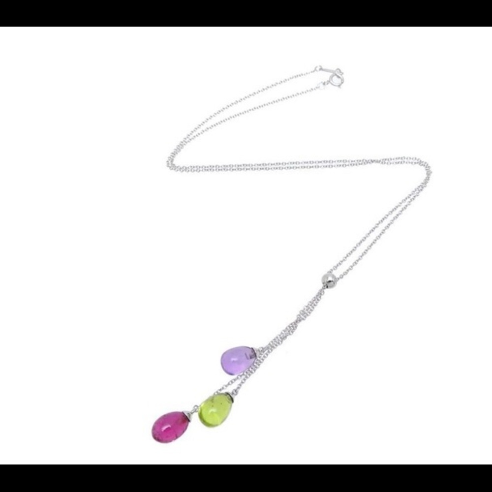 Tiffany & Co. white gold rainbow drop necklace